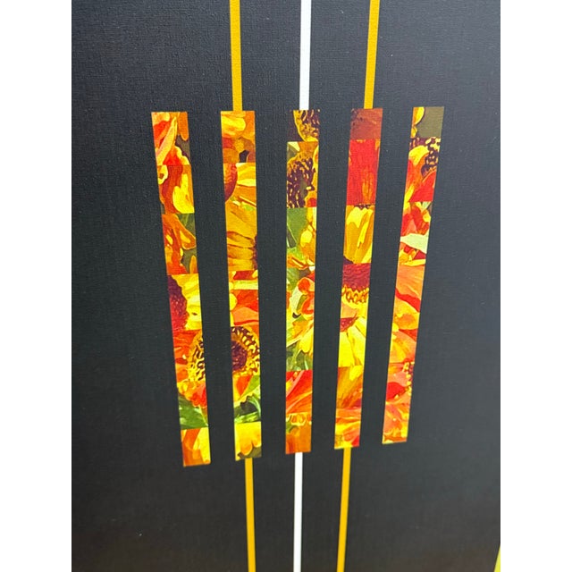 Textile Contemporary Geometric Abstract Canvas Print For Sale - Image 7 of 12