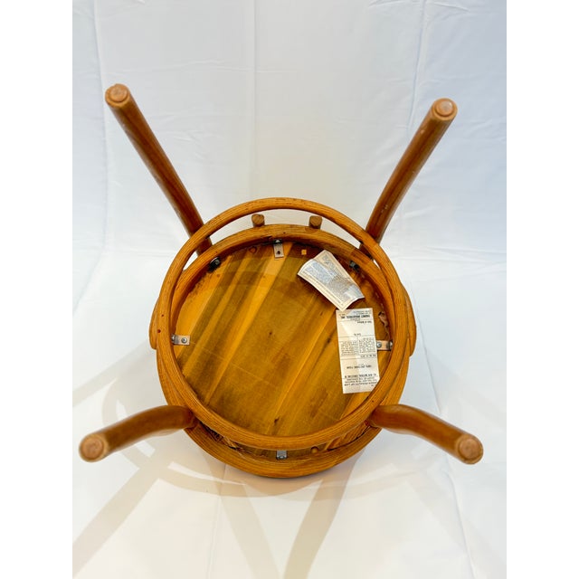 Vintage Thonet Bentwood Café Chair With Upholstered Seat and Original Labels For Sale - Image 6 of 10