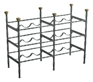 Mid-Century Modern Wine Rack in Wrought Iron Brass, 1940s
