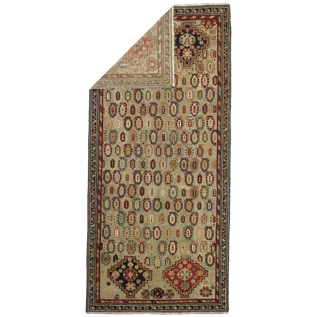 Late 19th Century Antique Caucasian Shirvan Long Rug 4'3" X 9’5” For Sale - Image 5 of 5