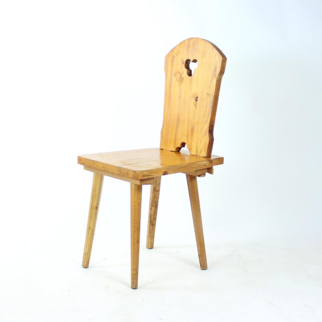 Folk Dining Chair in Wood, Czechoslovakia, 1970s For Sale - Image 9 of 13