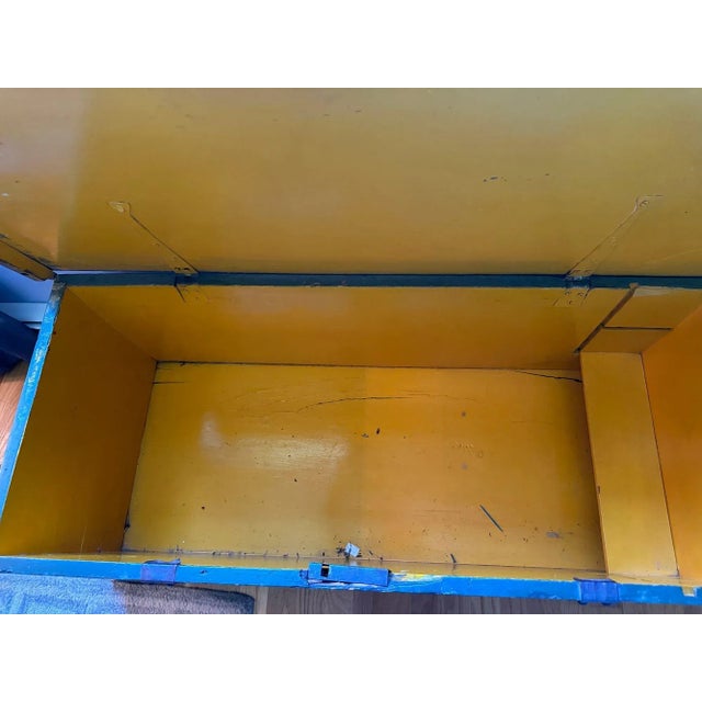 Antique Hand-Painted Green Storage Chest With Floral Motifs – Central/Eastern Europe For Sale - Image 4 of 5