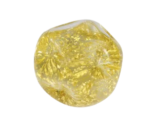 Modern Hand Blown Gold Flakes Goldenflow Studios Paper Weight