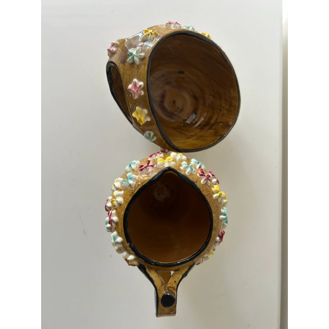 Mid 20th Century Vintage Italian Fratelli Fanciullacci Elbee Ceramic Creamer & Sugar For Sale - Image 5 of 10