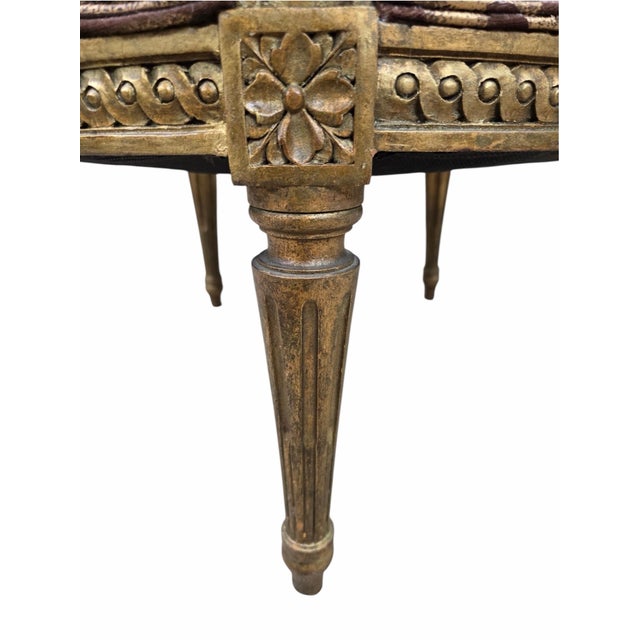 Antique French Louis XV Style Ornate Carved Giltwood Fauteuil Armchairs Newly Reupholstered - Pair For Sale - Image 9 of 12
