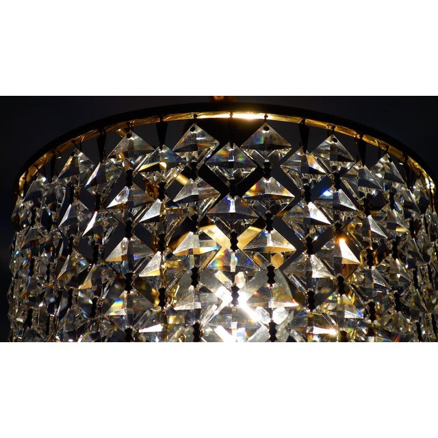 Brass and Crystal Rainbow Chandelier from Palwa, 1970s For Sale - Image 15 of 18