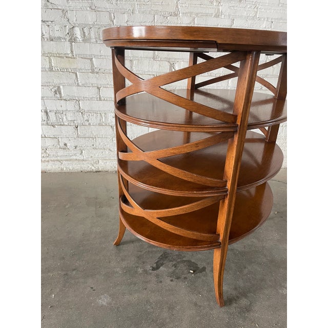 Wood Dessin Fournir Traversa Oval Tiered Side Table by Erika Brunson For Sale - Image 7 of 9