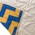 Vintage 1940s Streak of Lightning Cotton Quilt - Blue and Yellow Staircase Geometric Stepped Pattern - 77" X 57" For Sale - Image 14 of 18