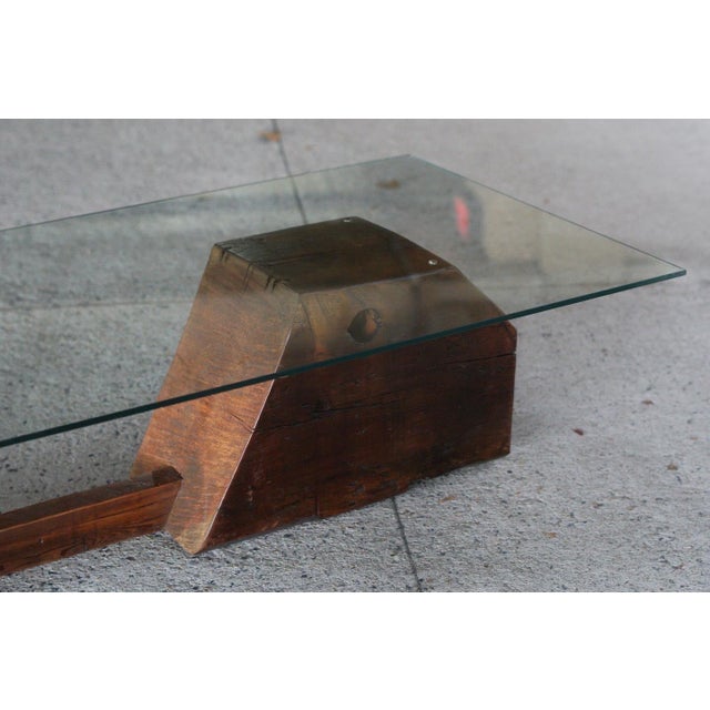 Reclaimed Wood Glass Top Coffee Table Chairish
