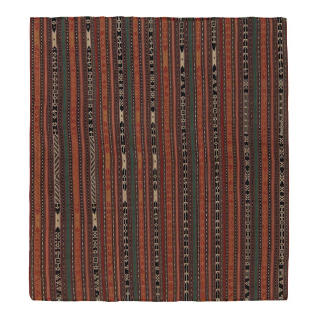 Vintage Persian Jajim Tribal Kilim in Polychromatic Stripes - by Rug & Kilim For Sale