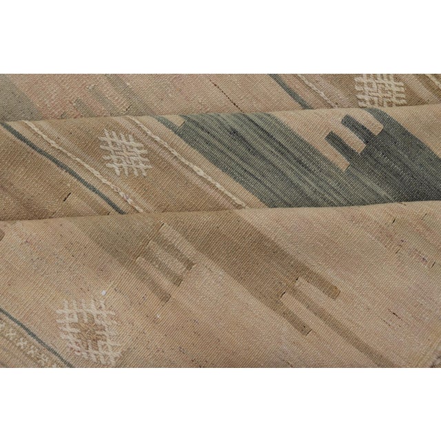 Vintage Turkish Kilim Rug With Earthy Tones and Geometric Patterns 6'0" X10'10" For Sale - Image 10 of 11