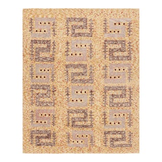 Rug & Kilim’s Scandinavian-Inspired Geometric Golden-Yellow Gray Wool Rug - 10x14 For Sale