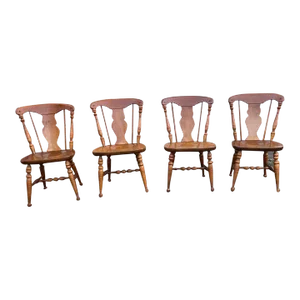 1960s Vintage Colonial Heywood Wakefield Maple Dining Chairs - Set of 4