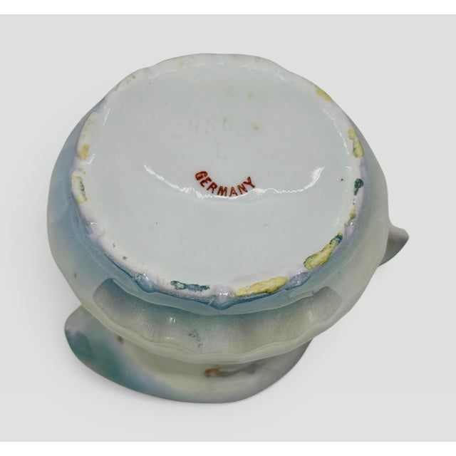 Vintage Bavarian Porcelain Creamer — Hand-Painted Floral, Ribbed Body, Red “Germany” Mark For Sale In Washington DC - Image 6 of 12