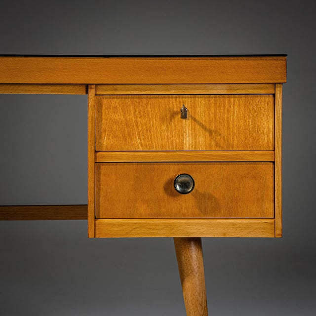 Wood Vintage Italian Desk, 1960s For Sale - Image 7 of 11
