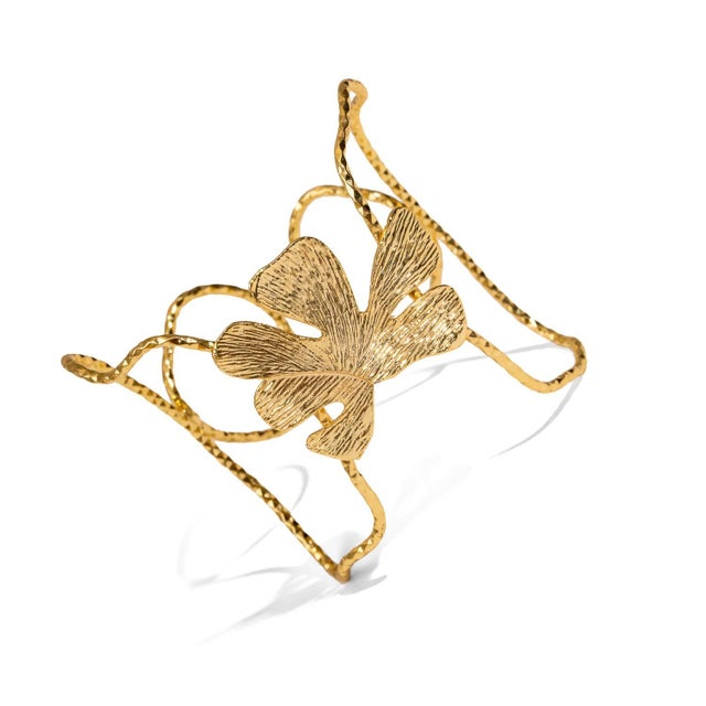 Eternal Leaves Gold Arm & Cuff Bracelet For Sale - Image 4 of 9