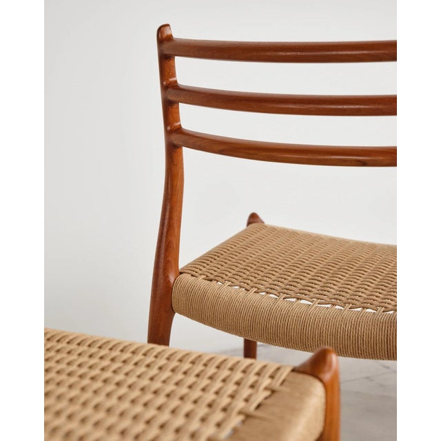 Model 78 Dining Chairs in Teak with Paper Cord Weave by Niels O. Møller for j.l. Møllers, Denmark, 1960s, Set of 6 For Sale - Image 15 of 18