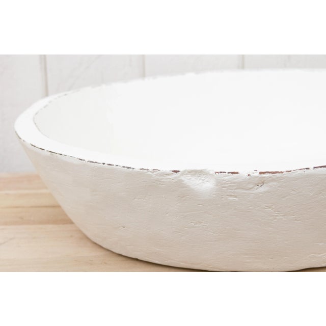 Oversized French White Dough Bowl For Sale - Image 4 of 9