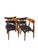 Mid-Century Modern Vintage Set of 4 Greta Dining Chairs in Teak Wood and Black Leather For Sale - Image 3 of 9