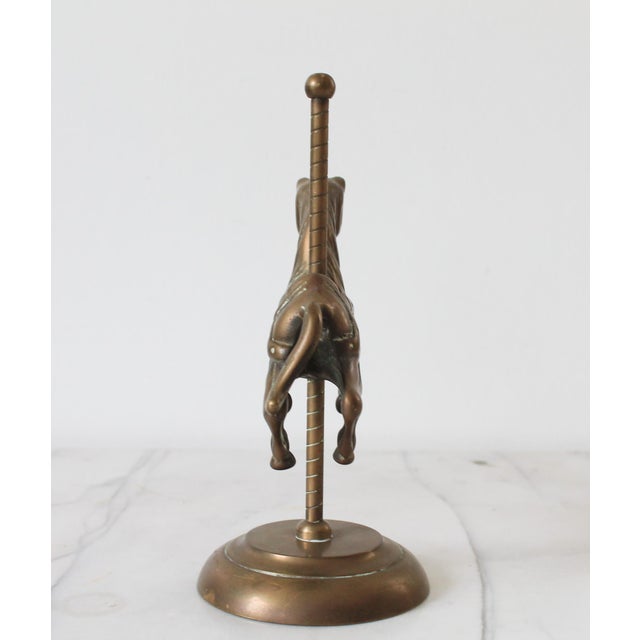 Metal Vintage Solid Brass Carousel Horse Figurine For Sale - Image 7 of 9