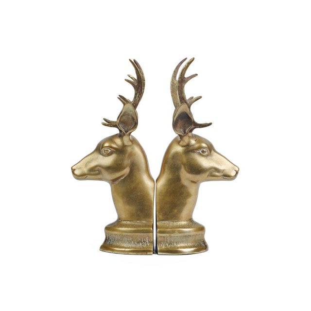 MidCentury Brass Deer Animal Bookends a Pair Chairish
