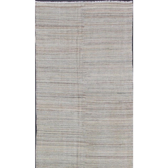 Keivan Woven Arts Modern Gallery Runner Kilim in Wool With Geometric Design For Sale In Atlanta - Image 6 of 12