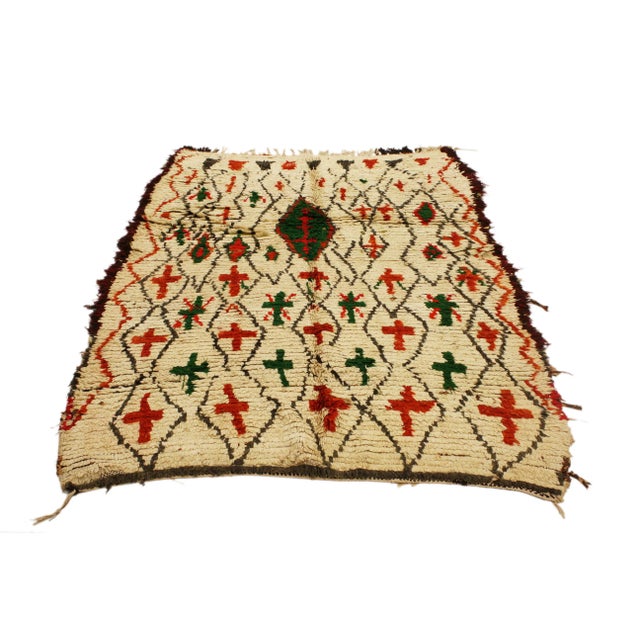 Mid 20th Century Vintage Moroccan Azilal Rug - 04'03 x 05'10 For Sale - Image 5 of 6