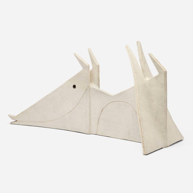 Mid-Century Modern Bruno Gambone Monumental Dog Sculpture in Glazed Earthenware 1970 For Sale - Image 3 of 6