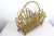 Tan Vintage Fan Style Bent Bamboo Magazine Rack Holder For Sale - Image 8 of 13