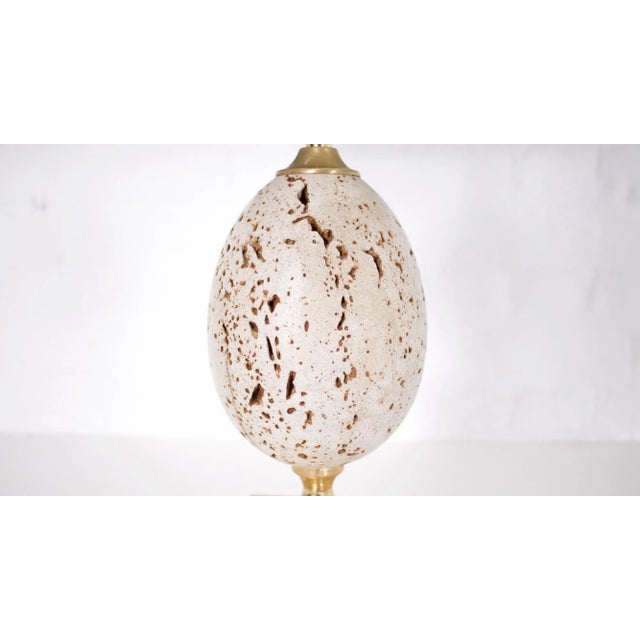 Travertine Ostrich Egg Table Lamp For Sale - Image 4 of 7