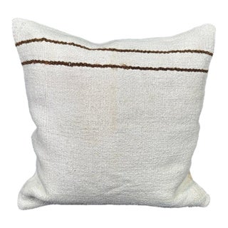 Turkish Hemp Pillow Cushion Natural Beige Brown Cushion Cover 20"x20" For Sale