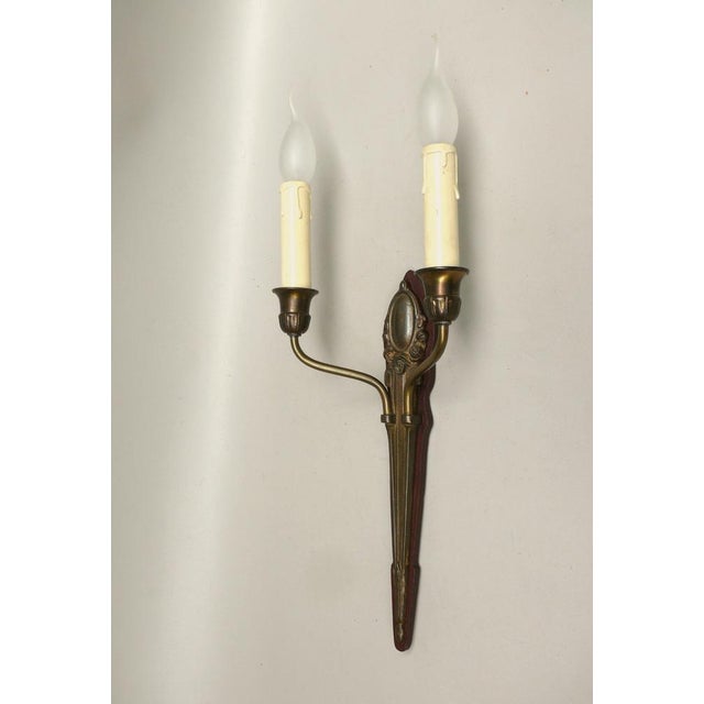 Wood Art Nouveau Wall Lights, 1890s, Set of 2 For Sale - Image 7 of 18