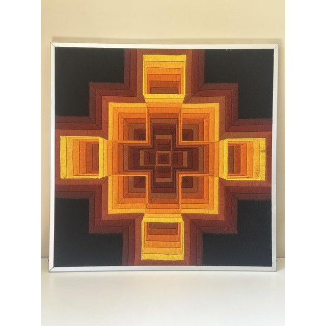 Very beautiful wall tapestry by Patrice Allart in cotton threads dating from the 70s, student of Victor Vasarely, this...