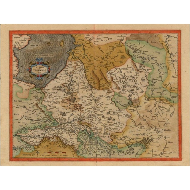 Antique Map of Gelderland and Overijssel, 1625 For Sale - Image 5 of 5