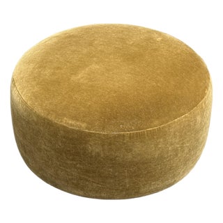 Bespoke Mohair Brown Sugar Ottoman For Sale