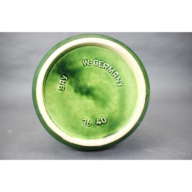 Ceramic Large Mid-Century Green Relief Vase from Bay Keramik, West Germany, 1970s For Sale - Image 7 of 10