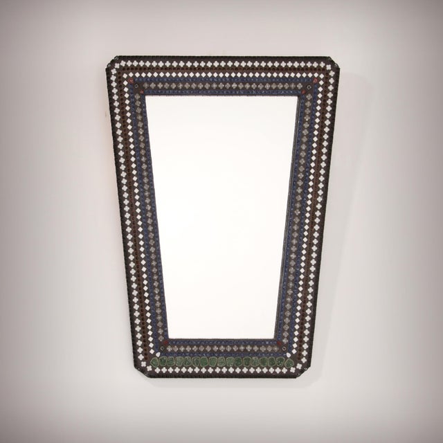 Vintage Scandinavian Mosaic Wall Mirror, 1960s For Sale - Image 12 of 12