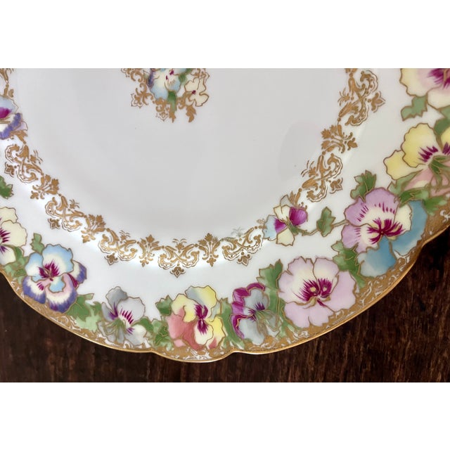 Early 20th Century Haviland & Co. Pansy Plates For Sale - Image 15 of 17