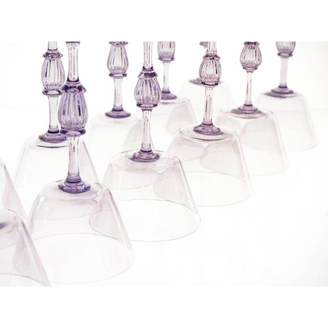 Cyclamen Murano Wine Glass from Cenedese, 1950s, Set of 12 For Sale - Image 17 of 18