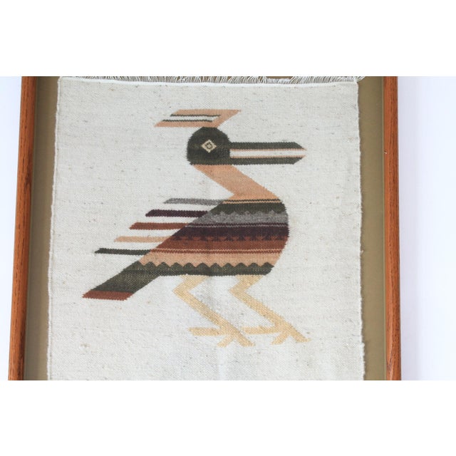 Vintage framed handwoven wool and cotton bird tapestry. Made in Ecuador. One nick to inside of frame. Pictured. Ready to...