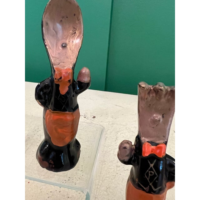 Antique Anthropomorphic Spoon and Fork Salt and Pepper Shakers For Sale In Savannah - Image 6 of 8