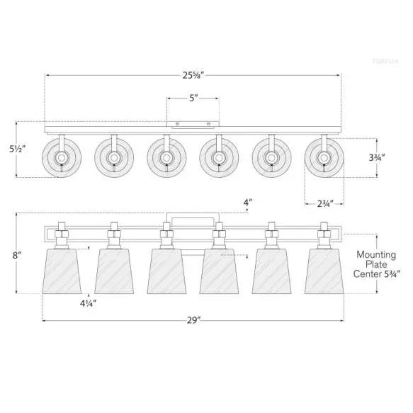 Visual Comfort Thomas O'Brien for Visual Comfort Signature Bryant Six-Light Linear Bath Sconce in Bronze with White Glass For Sale - Image 4 of 4