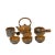 Set 7 Pieces Ceramic Copper Color Glaze Teapot Teacups Deco Display For Sale - Image 4 of 6