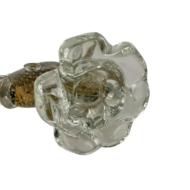 Vintage Murano Sommerso Green Gold Flecks Bollicine Italian Bubble Glass Fish For Sale - Image 9 of 10