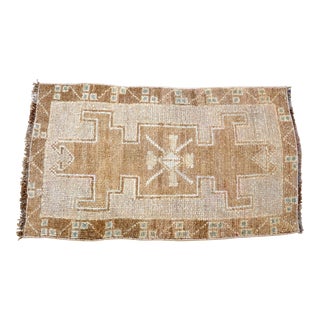 1960s Vintage Camel Ouhsak Boho Chic Rug For Sale