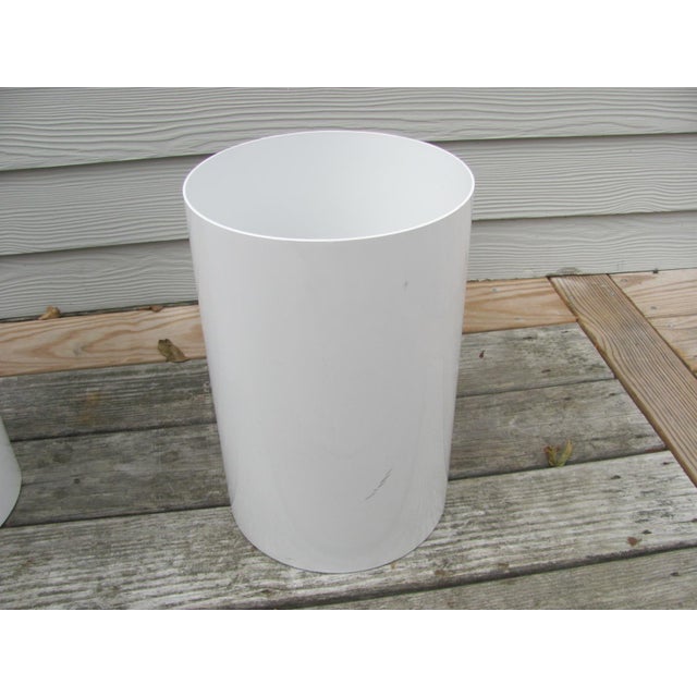 Kartell White Waste Basket / Trash Can Giotto Stoppino Italian Plastic
