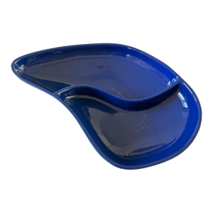 Mid Century Modern MCM Divided Royal Blue Serving Dish Made in France