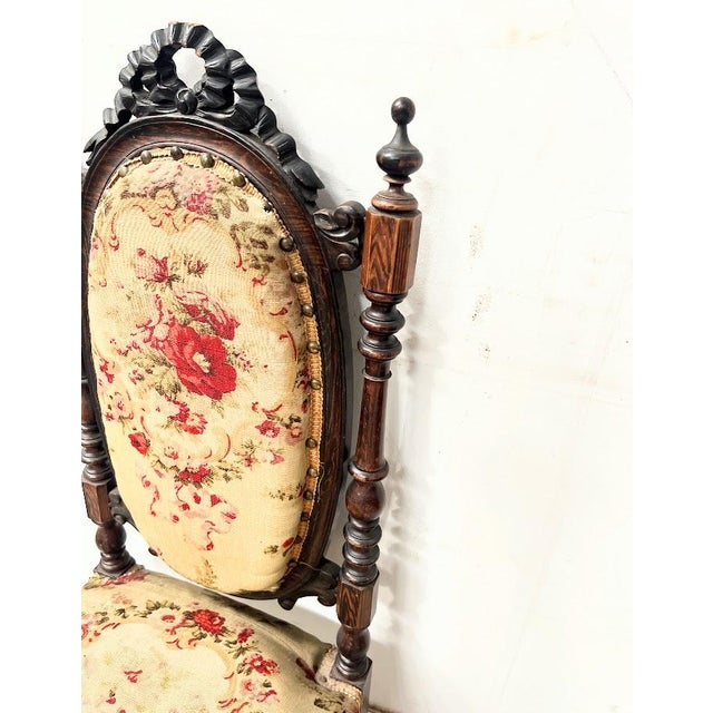 Beige Napoleon III Lounge Chair in Wood For Sale - Image 8 of 14