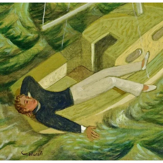 Alberto Gallerati, Being Rocked by the Waves of the Sea, Oil on Canvas, 1970s For Sale - Image 6 of 8