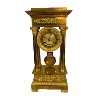 19th Century Golden Bronze Pendulum Clock For Sale